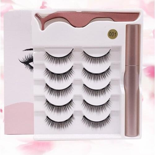 5 pairs Magnet Magnetic False Eyelashes Handmade Mink Eye Lashes faux cils magnetique 3D Natural magnetic Lashes