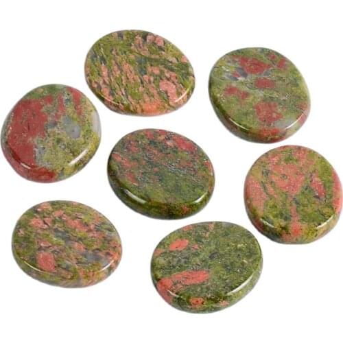 Natural unakite palm stone 30*22*7 mm crystal mineral quartz polishing slices Chakra set Tumbled stone Reiki Healing energy