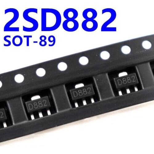 20PCS D882 SOT89 2SD882 SOT-89 30V/3A/30W 882 SMD New and Original IC Chipset