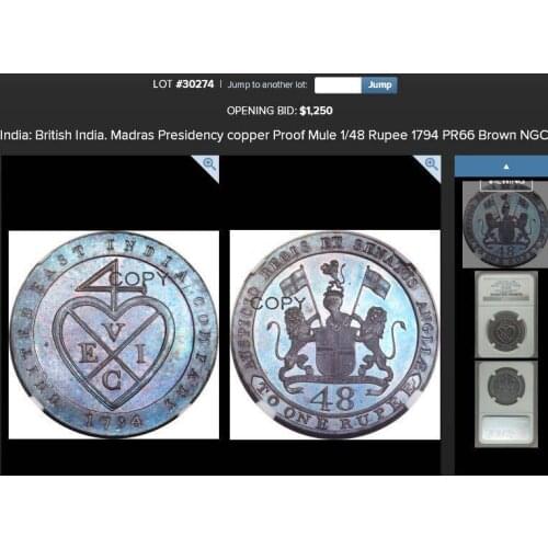 New Product United East British India Company Madras Presidency copper 1/48 Rupee 1794 Brass Copy Coin Can Receive The Custom