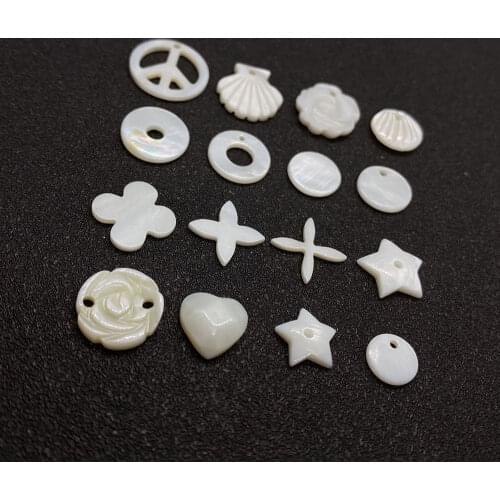 Charm Freshwater Shell Bead Bracelet Pendant Necklace Earring Fashion Handmade Jewelry Accessories Wholesale Flower Shape 8-15mm