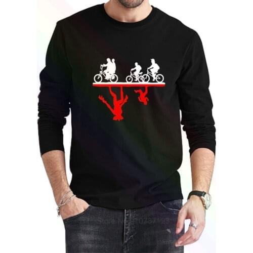 STRANGER THINGS BICYCLES Logo Classic Black T-Shirt 2021 Newest Summer Mens Long Sleeve Popular Tees Shirt Tops Novel Unisex
