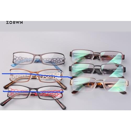 Mix wholesale metal half rim Glasses Fashion Women Eyewear Frames Optical Spectacle Frame Men Eyeglasses Frame Vintag Clear Lens