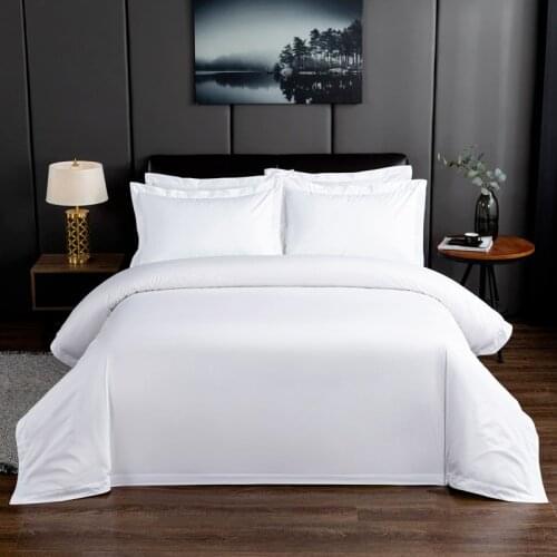 Premium Hotel White Duvet Cover Bed Sheet set 100%Nature Cotton Soft Easy Care 600TC Bedding set Twin Full Queen King size 4Pcs