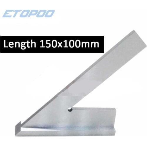 Stainless Steel 45 Degree Miter Angle Corner Ruler Wide Base Gauge Measuring Tools DIN875/2 Standard With Stop 150x100mm