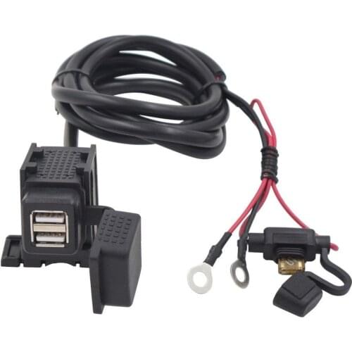 Aileap Waterproof Motorcycle USB Charger Adapter 5V 2.1A Dual Ports Quick Charge Power Socket for iPhone,Tablets,Samsung,Gopro