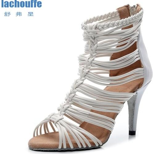 Ladies Latin Salsa Shoes for Dancing Woman High Top Salsa Bachata Dance Shoes Girls Soft Sole Ballroom Dancing Shoes for Tango