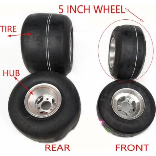 1 pc 168 Go Kart 5 Inch Front Wheel 10x4.50-5 Tire Rear Rim 11X7.10-5 Drift Bike Wheels Beach Car Accessories ATV Quad