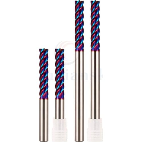 1pc HRC65 4 blade stainless steel special tungsten steel milling cutter Flat end mill CNC machining center Lengthen milling tool