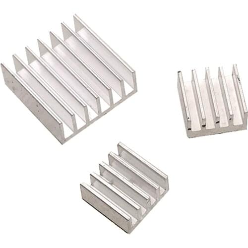 3pcs + Adhesive Raspberry Pi Heatsink Cooler Pure Aluminum Heat Sink Set Kit Radiator For Cooling Raspberry Pi 2 B