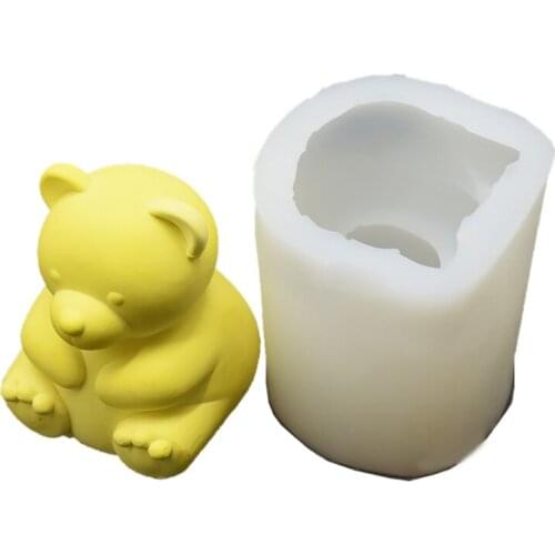 3D Bear Candle Mold Silicone Epoxy Molds Aromatherapy Plaster Resin Casting Mold