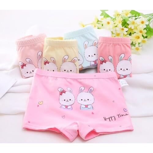 5Pcs Lot Girls Underwear Kids Panties Cartoon Rabbite Designs 2 To 12 Years Childrens Cotton Briefs ZL8310