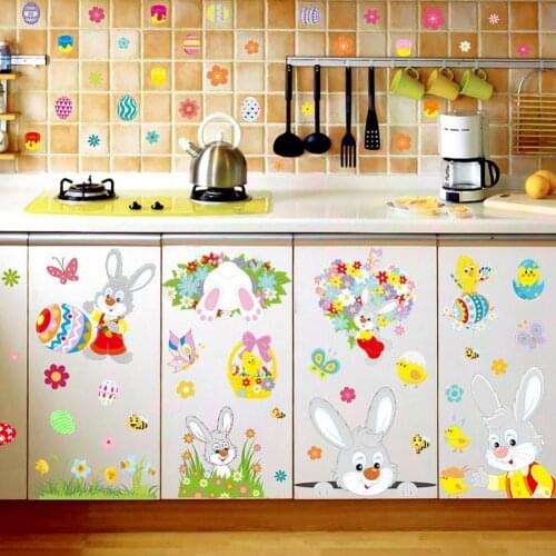9Pcs/Set Wall Sticker Mildew Proof Easy to Stick Window Decor Refrigerator Wall Poster for Glass