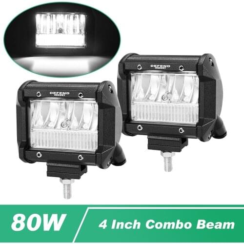 4 Inch 80W Car LED Bar Work Lights Combo Beam for 12V 24V Truck Off road 4WD 4x4 Boat Trailer Runing Lights for Car led Lightbar