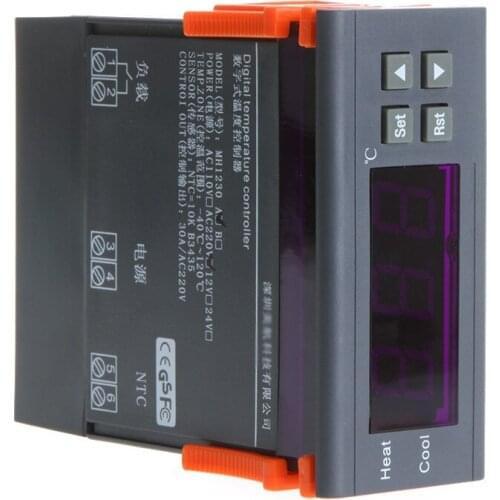 30A 220V Digital Temperature Controller thermal regulator Thermocouple Heating Cooling Control with Sensor -40 to 120 Degrees