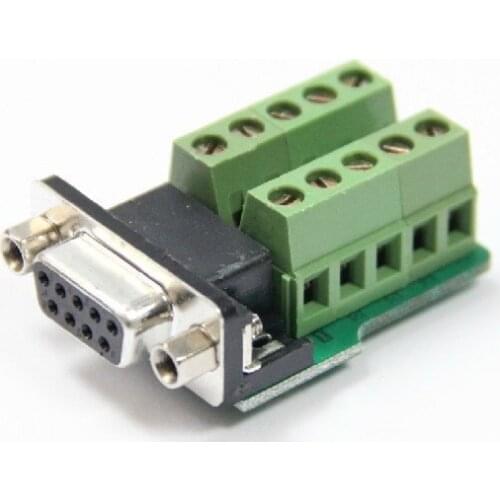 DB9 mother cow with screws turned terminals, suitable for debugging use, DB9 female head turn terminal row