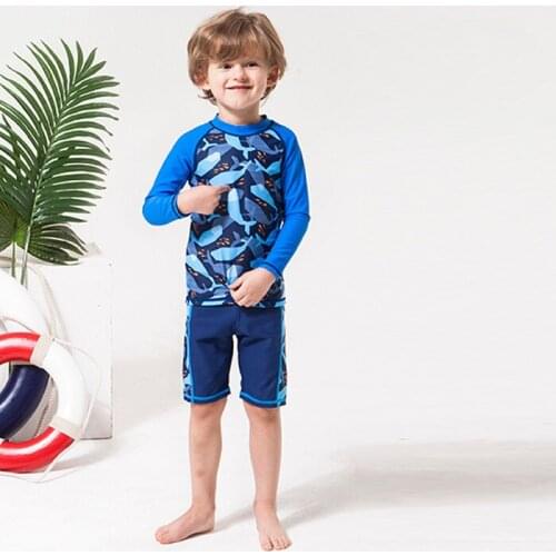 Children Rashguard Plus Size Separate Swimsuit Bathing Suit Tankini Swimwear For Boys Fused Kids Baby Split Long Sleeve Swim Sun