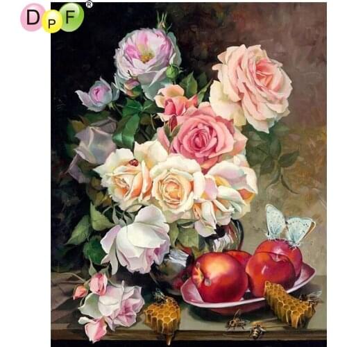 DPF The flowers of apple 5D home decor diamond embroidery diamond painting cross stitch crafts needlework diamond mosaic square
