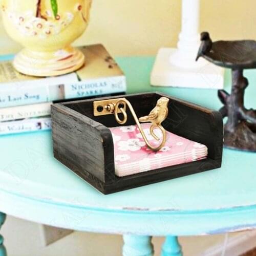 European Wooden Tissue Box Creatie Wrought Iron Bird Western Restaurant Napkin Boxes Kitchen Tissues Organizer Home Decoration