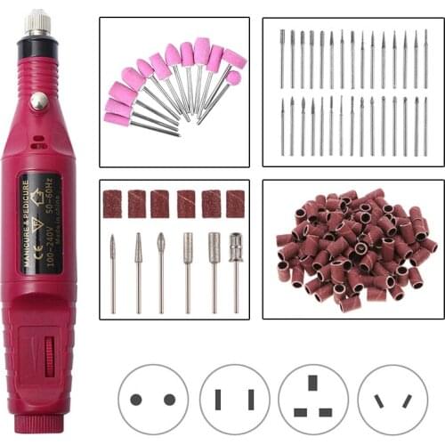 1set 20000RPM Electric Nail Drill Machine Manicure Drill Milling Cutters Set Remove Nail Gel Polish Portable Nail Drill Machine