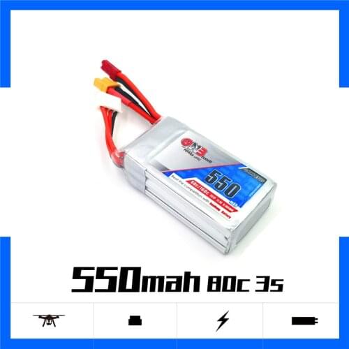 GAONENG GNB 3S Lipo 550mAh 80C 11.1V Lithium Battery XT30 JST Plug Connector for RC FPV Racing Drone Quadcopter Tinywhoop Parts