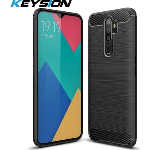 KEYSION Shockproof Phone Case for OPPO A9 2020 A5 2020 Carbon Fiber Silicone Full Protection Back Cover For OPPO A5 2020 A11X