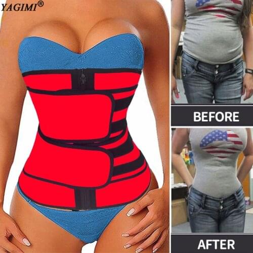 Waist Trainer Steel Boned Neoprene Body Shaper Women Belly Shaping Trimmer Belt Tummy Sweat Shapewear Slimming Sheath Corset