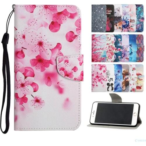 Leather caseFlip Wallet Leather Case For Redmi Note 5 5A Plus 6 7 7A 8 8A 8T Pro Phone Book Cover Butterfly Flower Cat Flamingo