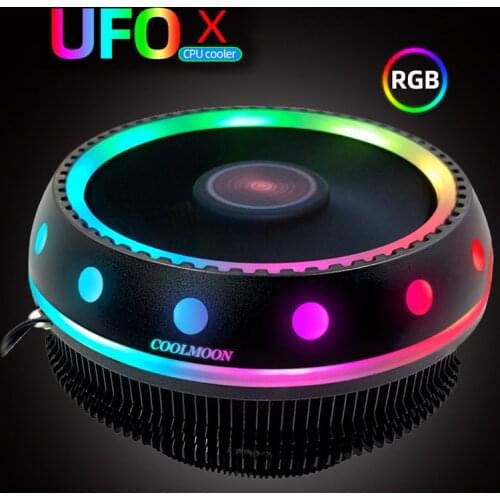 CPU Cooler Radiator 117mm RGB Desktop CPU Air Computer Cooler LGA/1151/1155/AM3/AM4/FM2 Color Light-Emitting Mute 3 Pin CPU Fan