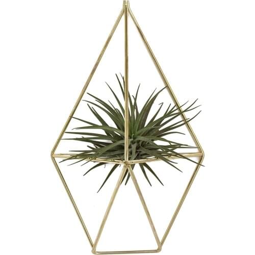 Wall Mount Hanging Irregular Pentagon Geometric Metal Tillandsia Air Plants Holder Rack Wall Accent Decor for Himmeli