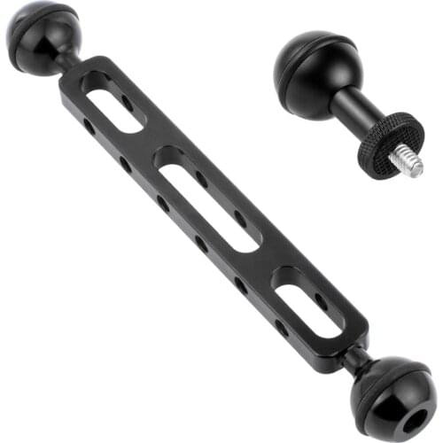 Diving Photography Equipment Dual Ball Joint Arm Lighting System with 1inch Adjustable Ball Head Adapter for Gopro Action Camera