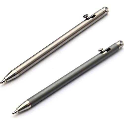 Practical Mini Titanium Pen Keychain Metal Signature Ballpoint Pens for Outdoor Portable Camping Hiking Travel Tool Accessories