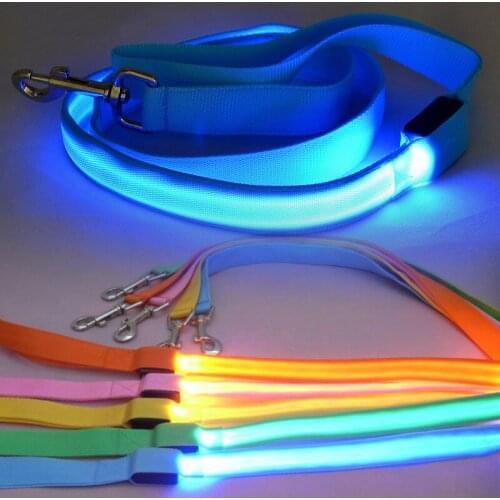 Luminous Dog Leash Rope LED Light Nylon Leash For Dogs Night Safety Anti-Lost/Avoid Car Accident Dog Collar Harness Accessories