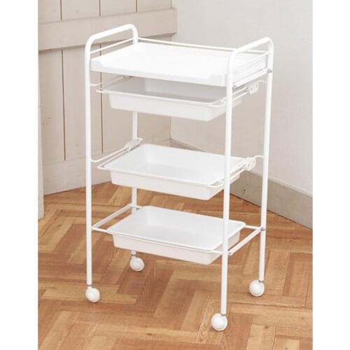 Elitzia ETST174W Beauty Salon Rolling Trolley Storage Organizer Cart Simple 4 layers White Color