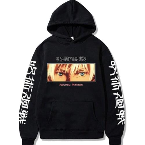 Men Female Jujutsu Kaisen Hoodies Autumn Casual Pullover Anime Eye Printed Mens Hoodie Streetwear Casual Sweatshirts