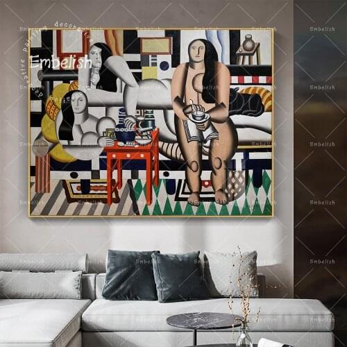 1 Pieces Fernand Leger Three women Classical Abstract Pictures For Living Room HD Canvas Oil Painting Home Decor Poster
