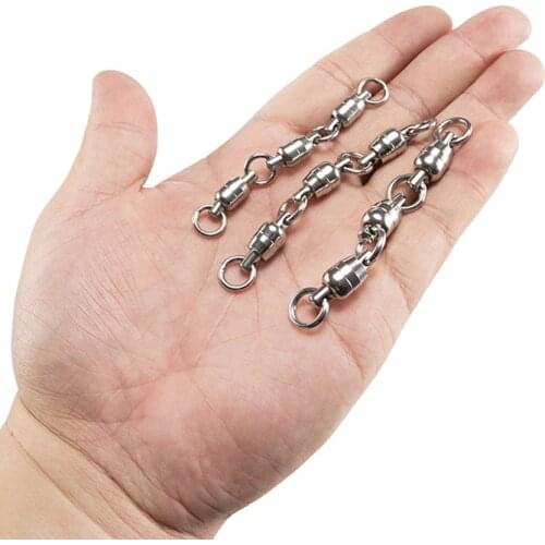1Pcs/Bag High Speed strength Fishing Connector triple Rolling Swivel Connector Fishing Tackle Accessories 6#/7#/8