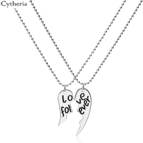 2pcs /Set simple engraving romantic love couple forever fashion Pendant love Necklace for women Jewelry MLA08