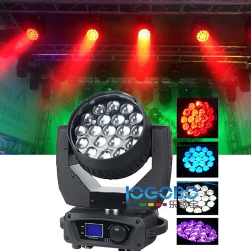 4pcs of Zoom LED Beam Moving Head Wash Light 15Wx19 with 14/19 DMX Channels Bar Stage DJ Equipment Led Fog Lights, Free Shipping