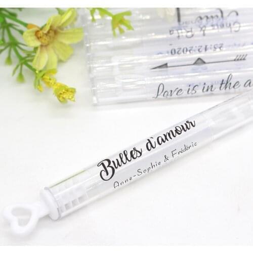 50 Pcs Personalized Wedding Bubble Labels, Bubble Wand Label Clear, Party Favor Stickers (Not Include Tube) Adhesive, Gift Tags