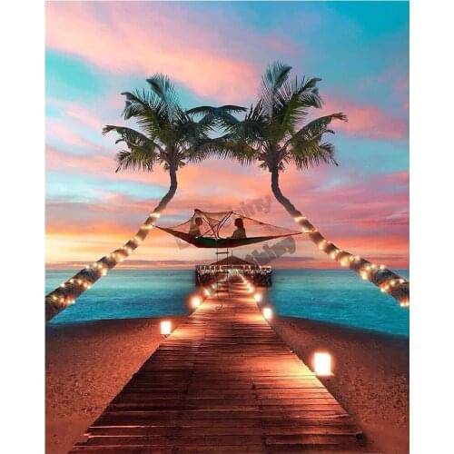 5D Diy Diamond Painting Embroidery Pattern Bridge Tree Scenery 3d Cross Stitch Kits Full Drill Wall Sticker Winter Home Decors