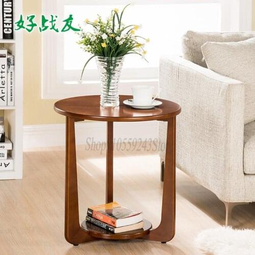 American Sofa Side Table European Simple Round Coffee Table Small Coffee Table Living Room Side Table Small Apartment Bedside Ta