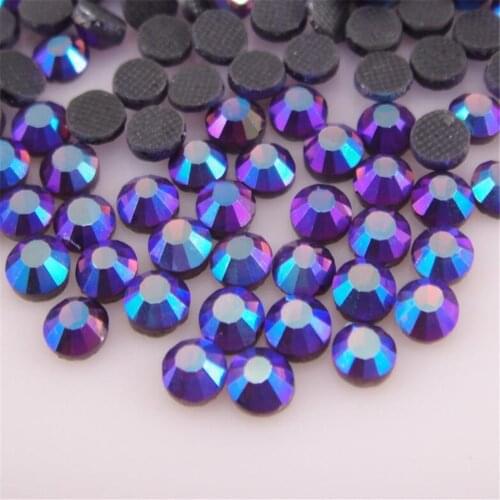 Amethyst Purple AB Color DMC Crystal Rhinestones DIY Loose HotFix Crystal Rhinestone Iron-on with Glue For Garment Decoration