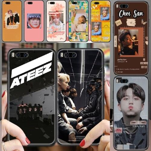 ATEEZ HongJoong SeongHWA ChoiSan Phone case For Xiaomi Mi Max Note 3 A2 A3 8 9 9T 10 Lite Pro Ultra black luxury shell trend