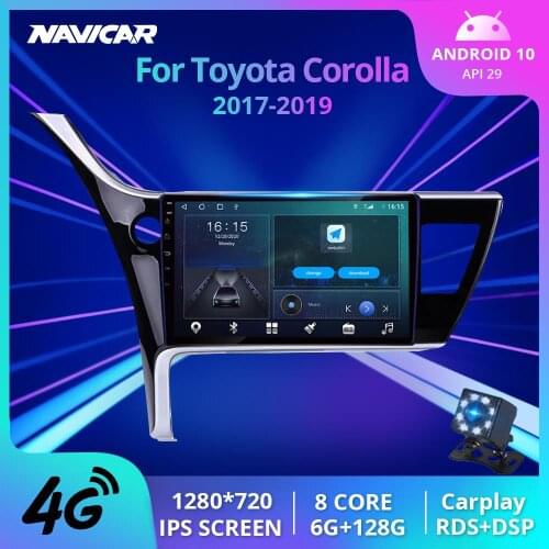 2DIN Android 10 Car Radio Multimedia Video Player For Toyota Corolla Altis 2017-2019 GPS Serero Carplay 6G 128G IGO No 2din DVD