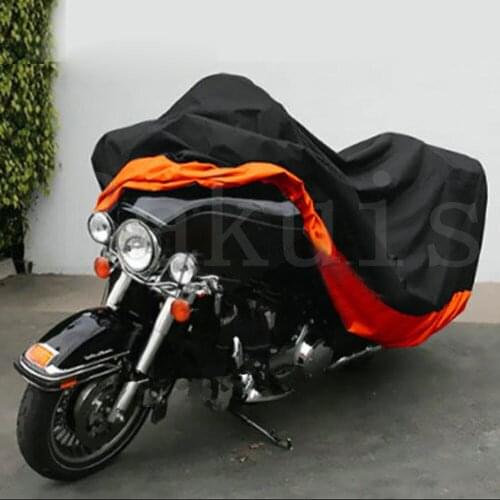 Free delivery Orange L/XL/XXXL Motorcycle Cover Waterproof For Harley Davidso Street Glide Touring Drop shipping