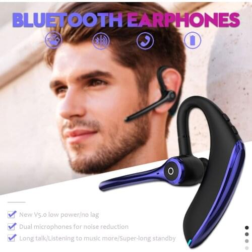 F910 5.0 Headsets Dual Mic ENC Noise Cancelling Wireless Earphones Handsfree Ear Hook Business Driver Sport Headset