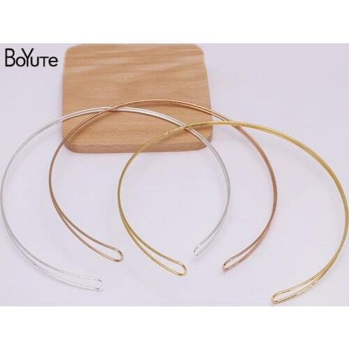 BoYuTe (10 Pieces/Lot) 140*1.5MM Metal Iron Double Line Accessories Handmade Diy Hair Crown Jewelry Making Materials
