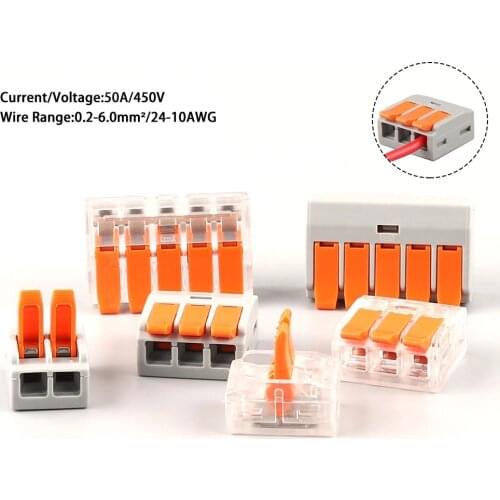 Quick Cable Wire Connector universal compact Connector household wiring connector 6mm² Conductor terminal Block