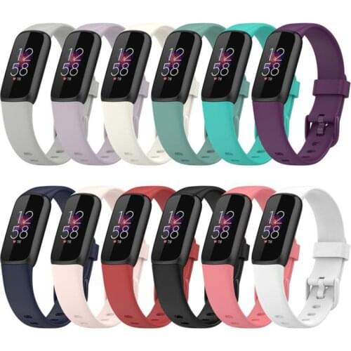 Color Buckle Rubber Strap For Fitbit Luxe Smart Watch Bracelet Wrist Strap Stainless Steel 316 For Fitbit Luxe Watch Accessories